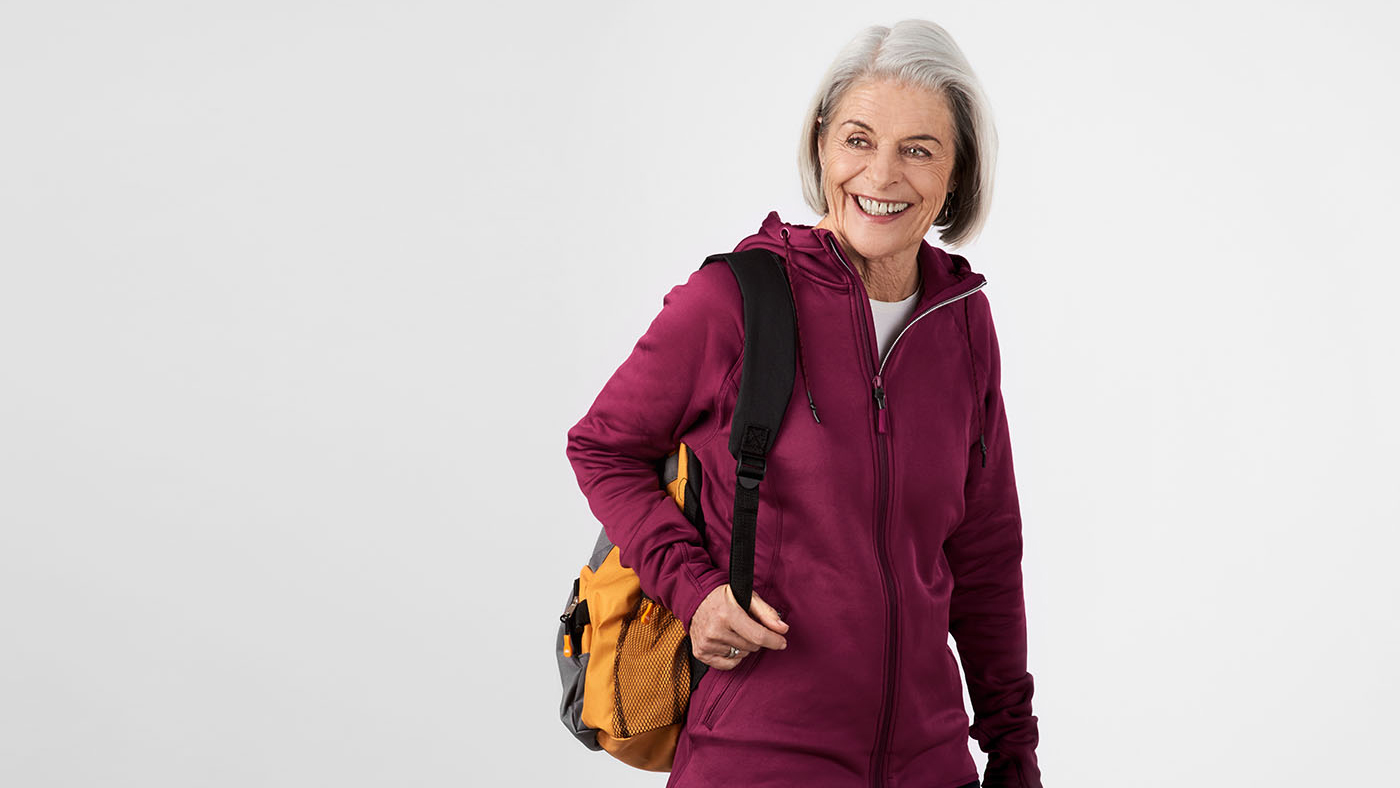 Frau mit Rucksack